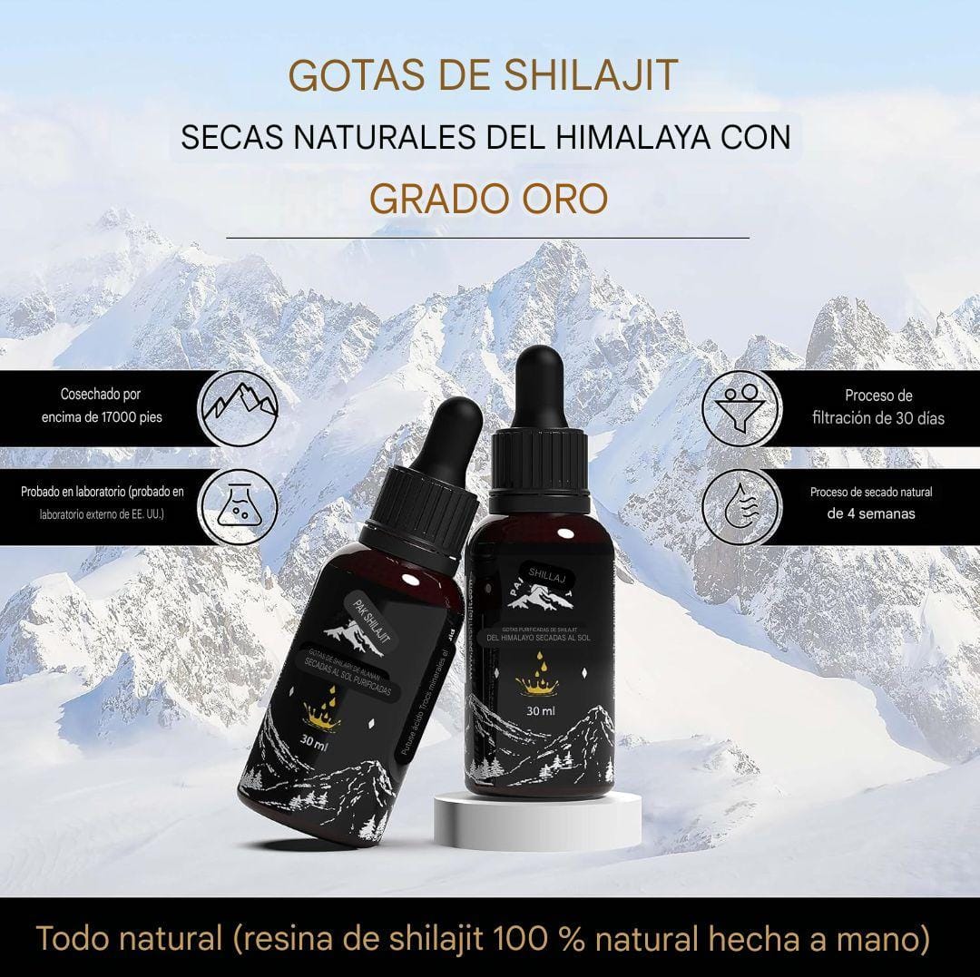 Gotas líquidas puras de Shilajit del Himalaya (ORIGINAL)